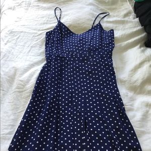 Jcrew spaghetti strap dress in polka dot